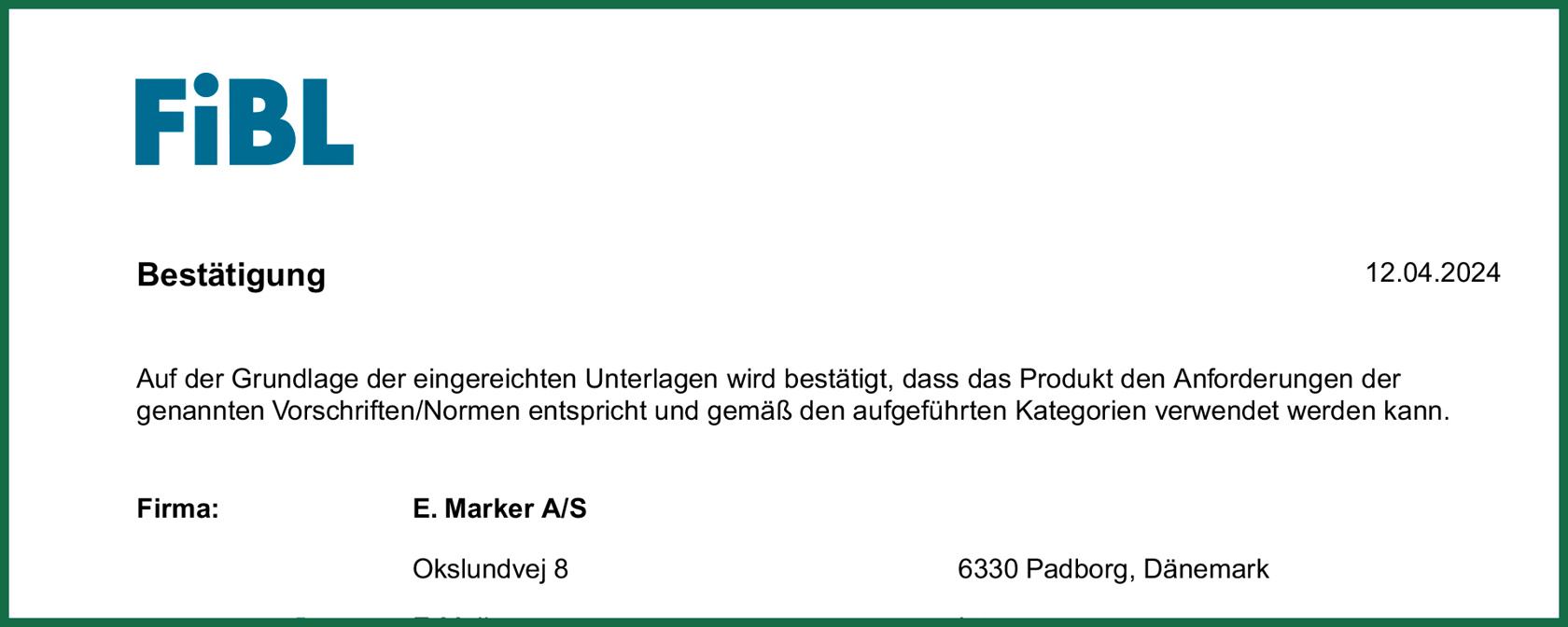 FiBL Certificate for REO